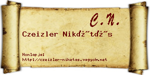 Czeizler Nikétás névjegykártya